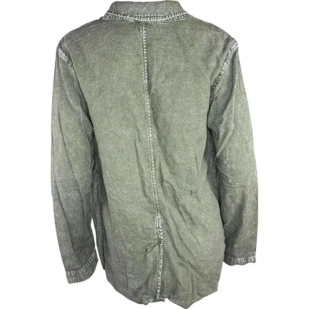 Peace Love World Boheme‎ Relaxed Linen Blend Blazer Rich Olive X-Small NWOT
